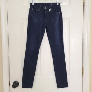 NEW AG Adriano Goldschmied Jeans The Legging Ankle Dark Blue Wash Sz XS